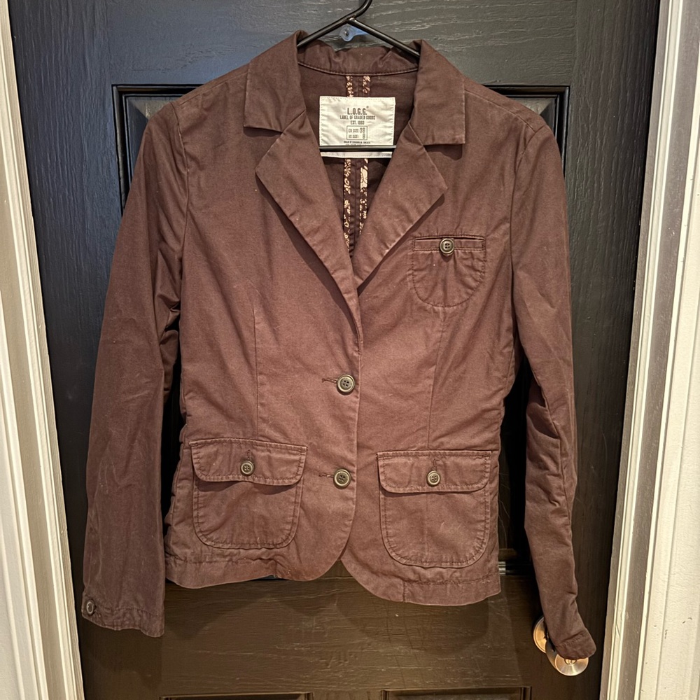 H&M Brown Tailored Blazer Structured Suit Jacket